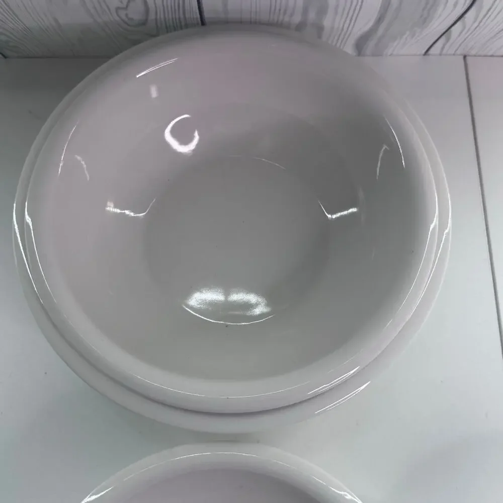 Vintage Pier 1 Imports White Nesting Mixing Bowls (4) Discontinued
